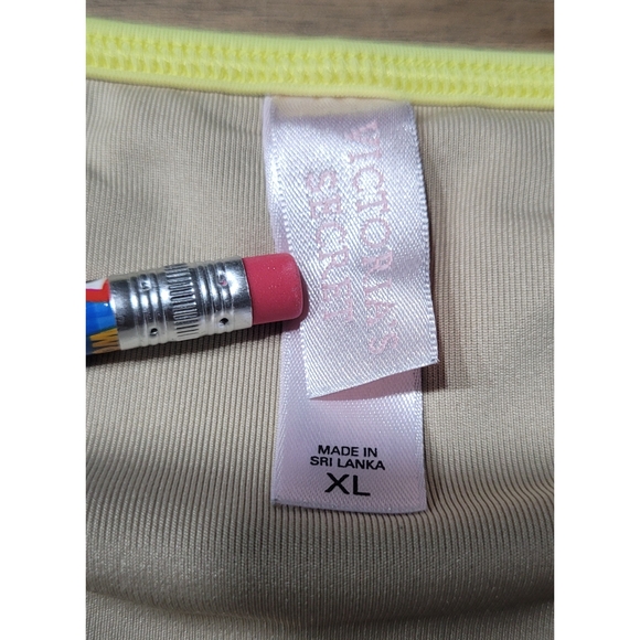 Victoria's Secret Olive Green Bikini Top with Yellow Trim And Skort Bottom - Picture 7 of 11